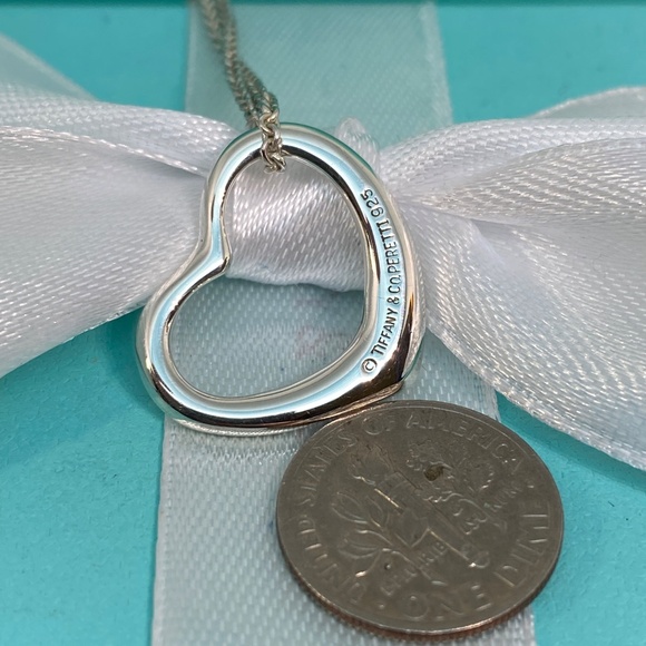 Tiffany & Co. Elsa Peretti Open Heart Necklace – 22mm 5.8g 16” - Picture 3 of 7